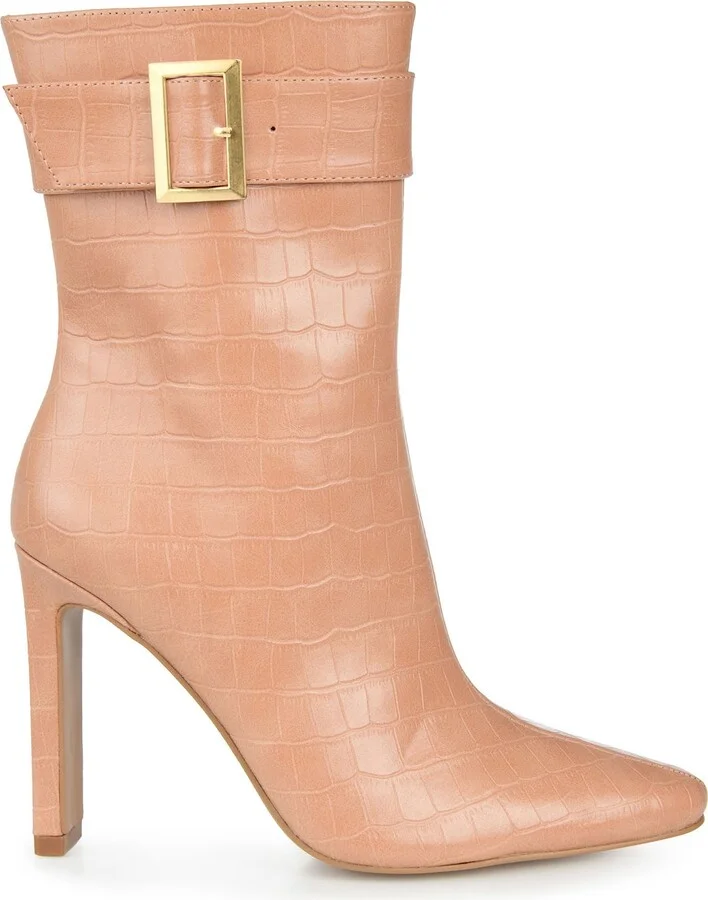 Elaine Croc Embossed Comfort Foam Bootie - Image 3