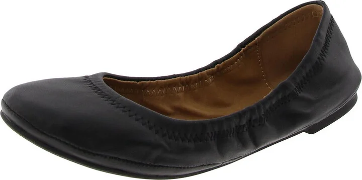 Elainy Womens Stretch Leather Ballet Flats