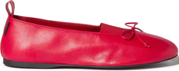 Élan bow-detail leather ballerina flats