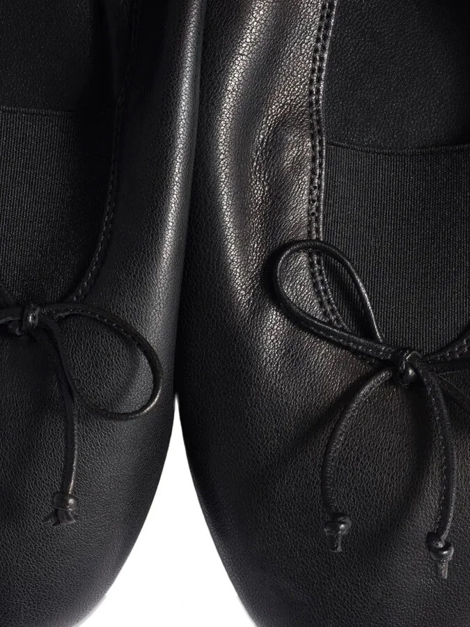 Élan bow-detail leather ballet flats - Image 4
