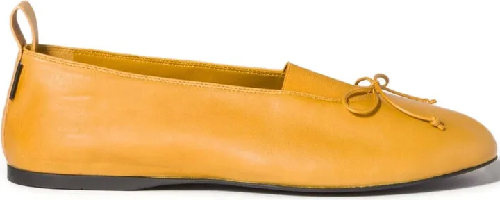 Élan bow leather ballerina flats