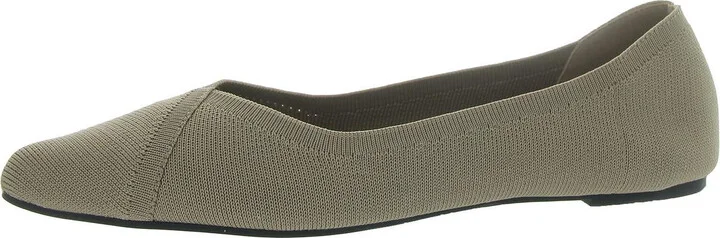 Elanna Womens Solid Knit Ballet Flats