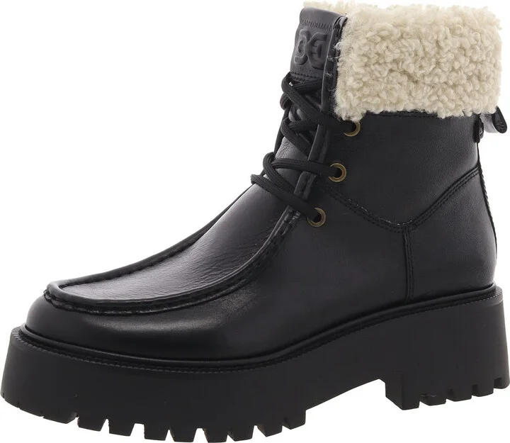 Elara Womens Faux Fur Lined Leather Booties