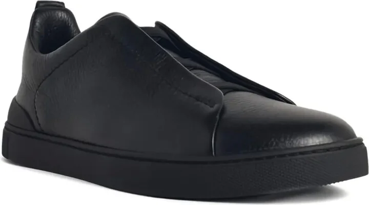 Elastic-Band Leather Sneakers - Image 2