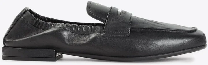 Elastic Calf Leather Loafers