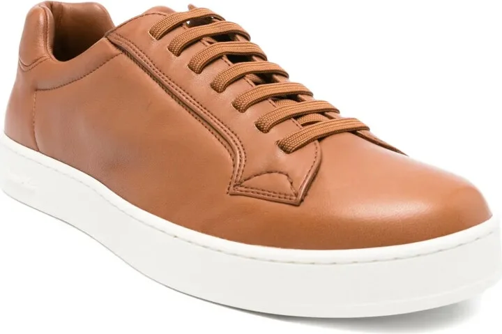 Elastic-Lace Leather Sneakers - Image 2