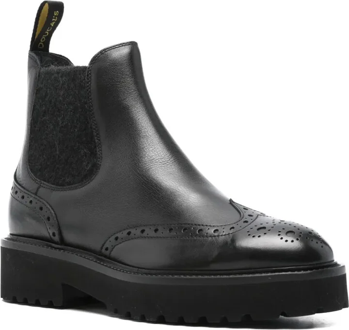Elastic-Panel Brogue Boots - Image 2