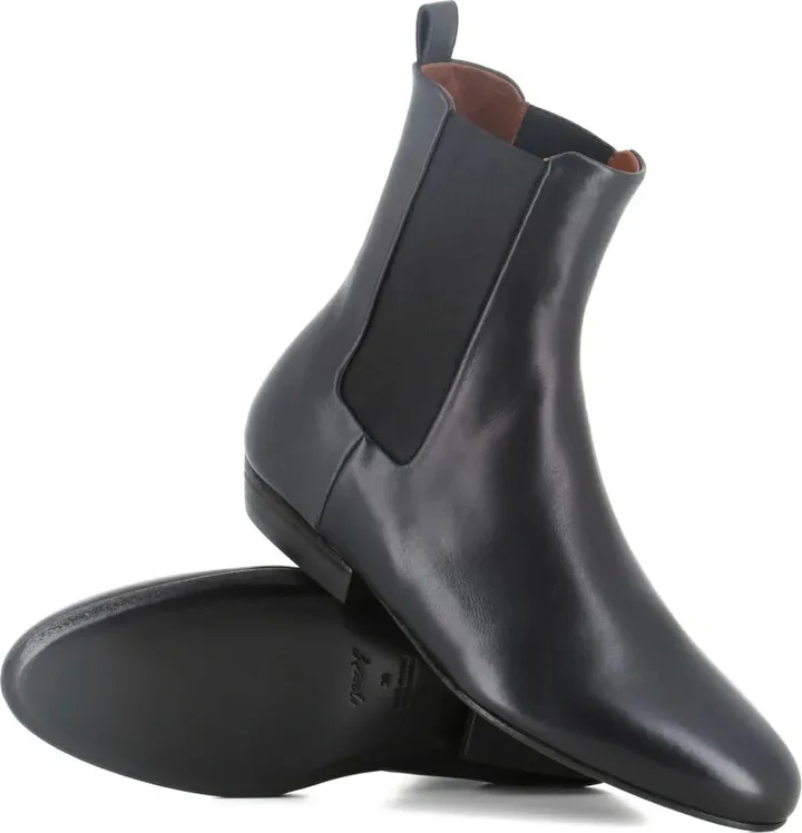 Elastic-Panel Leather Boots - Image 5