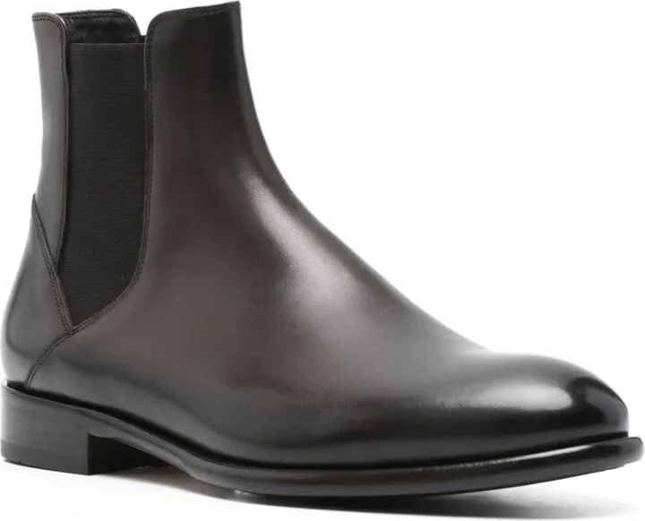 Elastic-Panel Leather Boots - Image 2