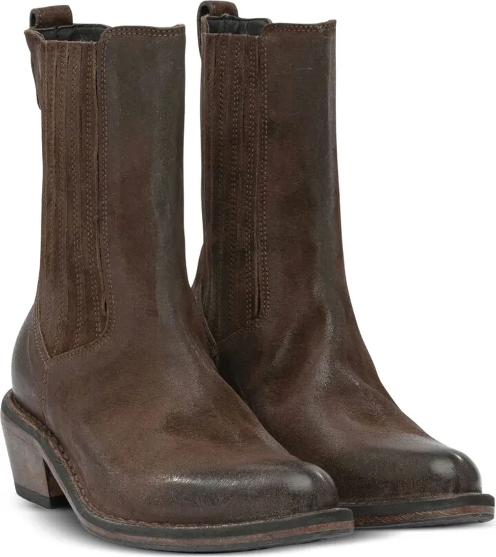 Elastic-Panel Leather Cowboy Boots - Image 2