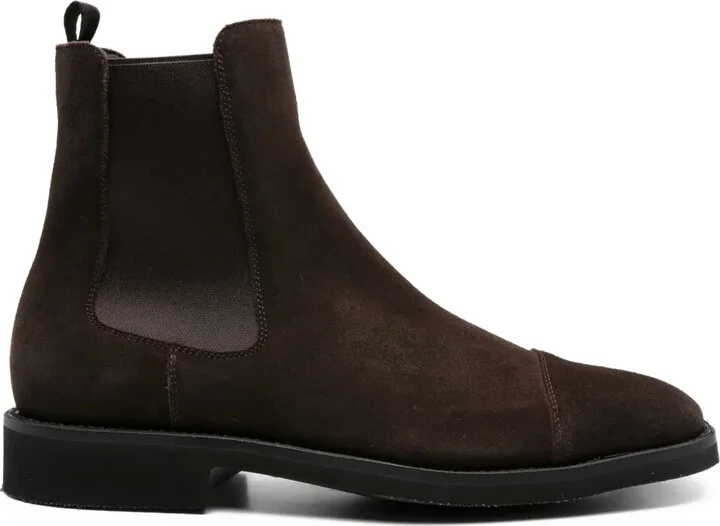 Elastic-Panel Suede Boots