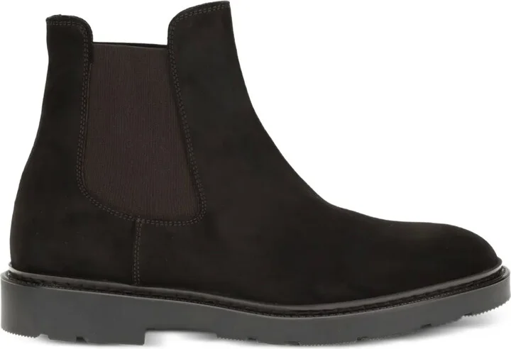 Elastic-Panel Suede Boots