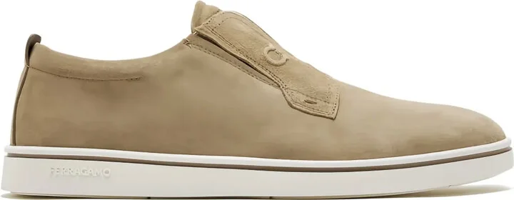 Elastic-Panel Suede Loafers