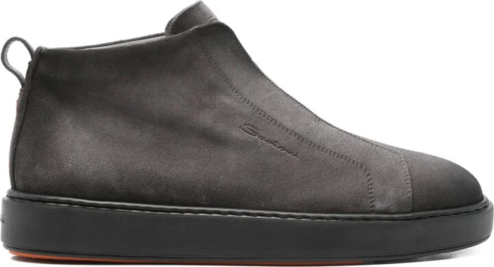 Elastic-Panel Suede Sneakers