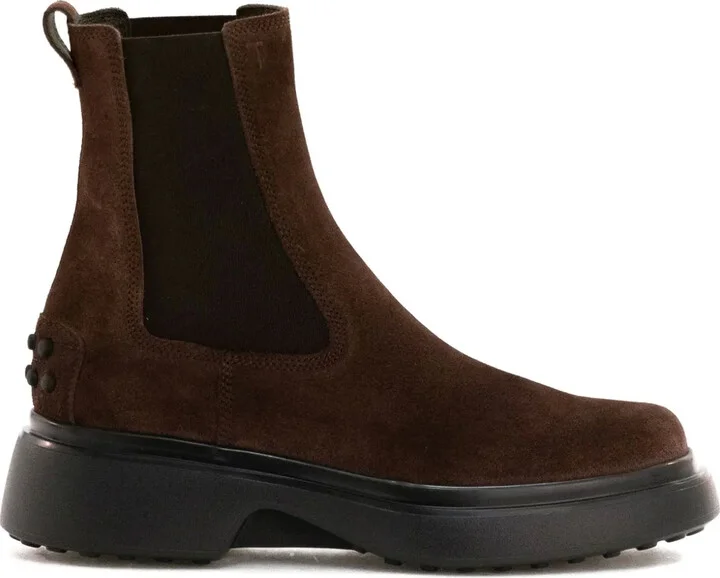 Elastic-Panelled Platform Boots