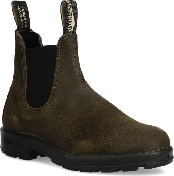 Elastic-Panels Suede Boots
