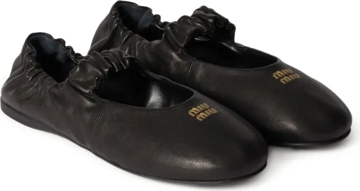 Elasticated-Detail Ballet Flats - Image 2