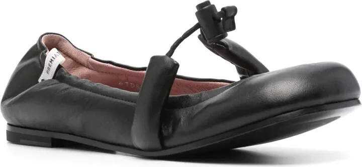 Elasticated Leather Ballerina Shoes - Image 2