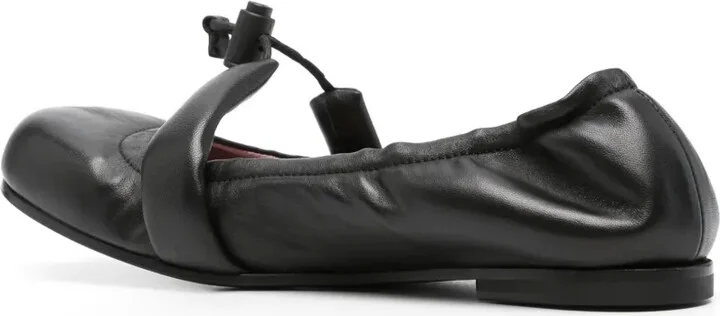 Elasticated Leather Ballerina Shoes - Image 3