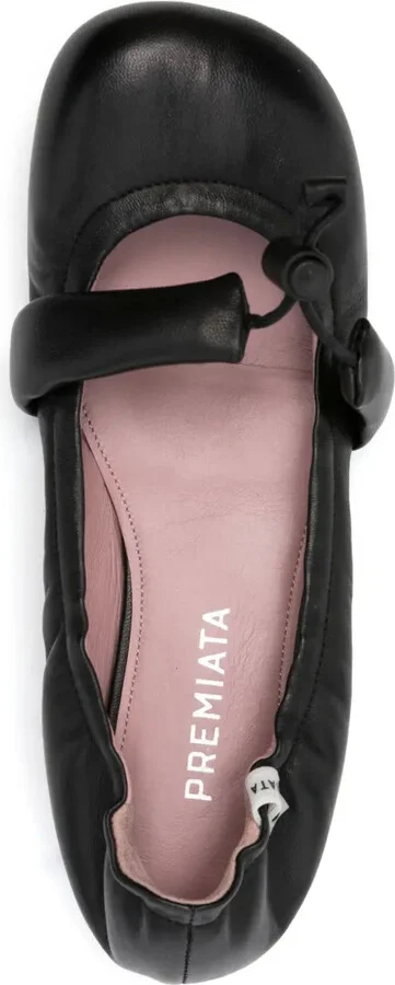 Elasticated Leather Ballerina Shoes - Image 4