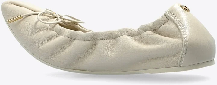 Elasticated Leather Ballet Flats - Image 2
