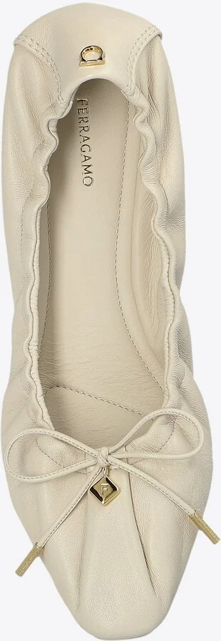 Elasticated Leather Ballet Flats - Image 3