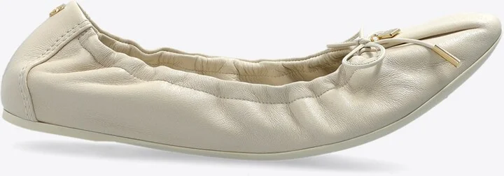 Elasticated Leather Ballet Flats