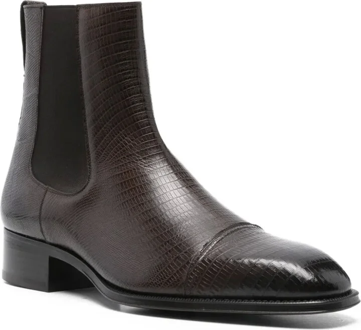 Elasticated-Panel Leather Boots - Image 2