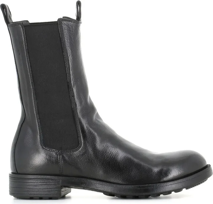 Elasticated-Panel Leather Boots