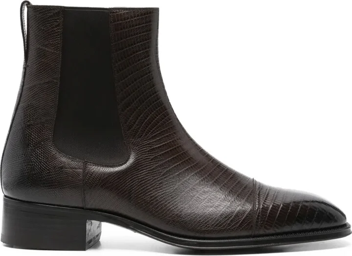 Elasticated-Panel Leather Boots