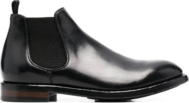 Elasticated-Panel Leather Boots