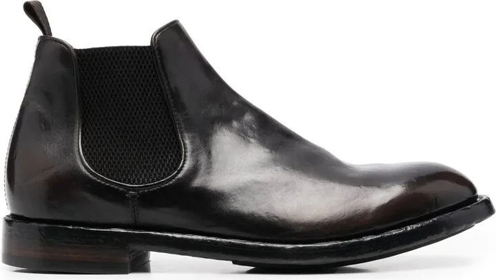 Elasticated-Panel Leather Boots
