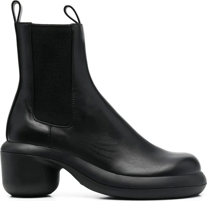 Elasticated-Panel Leather Boots