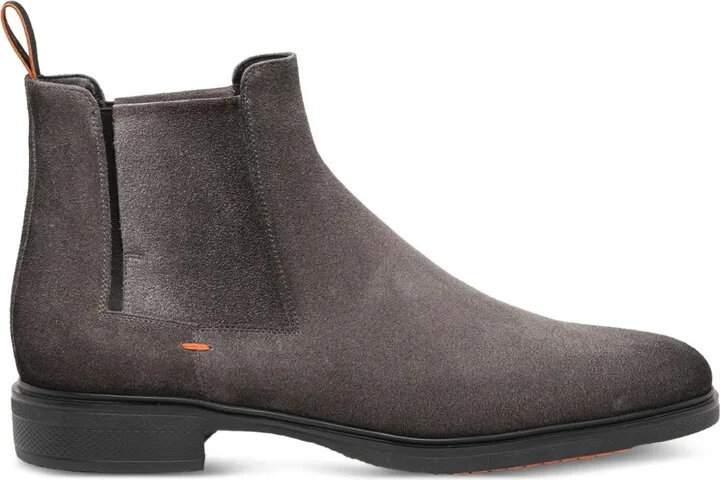 Elasticated-Panel Suede Boots