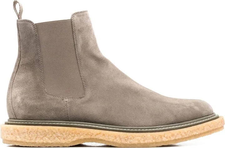 Elasticated-Panel Suede Boots