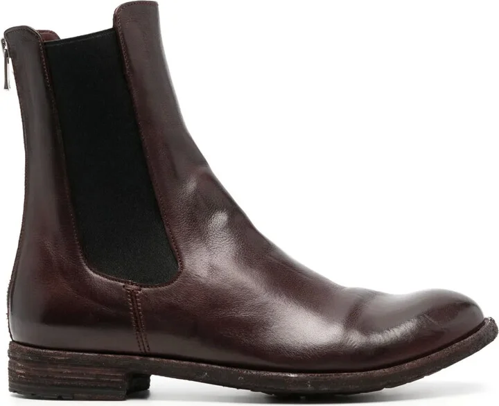 Elasticated-Panels Leather Boots