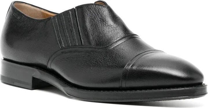 Elasticated-Panels Leather Loafers - Image 2