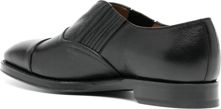 Elasticated-Panels Leather Loafers - Image 3