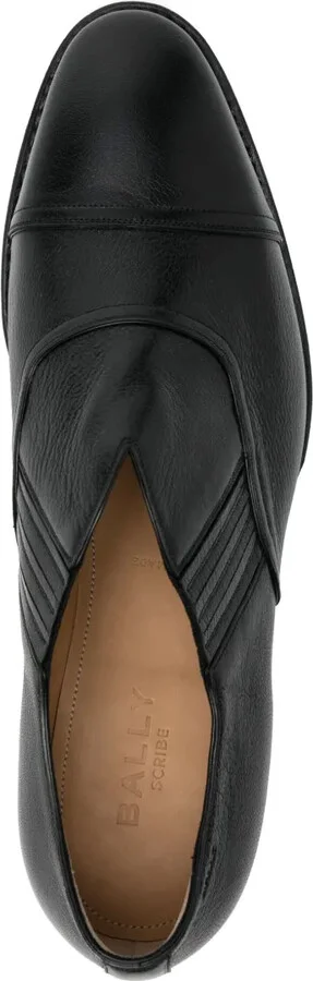 Elasticated-Panels Leather Loafers - Image 4