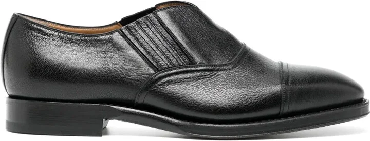 Elasticated-Panels Leather Loafers