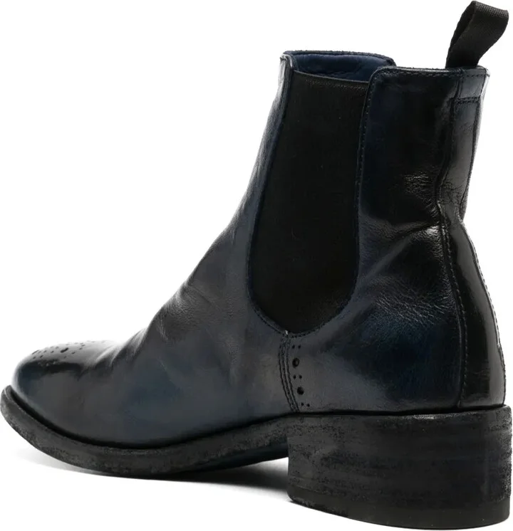 Elasticated Side-Panels Leather Boots - Image 3