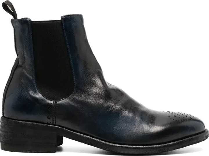 Elasticated Side-Panels Leather Boots