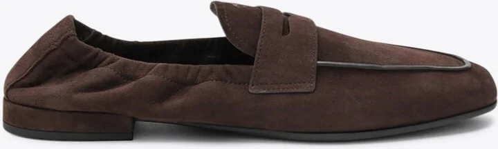 Elasticated Suede Penny Loafers