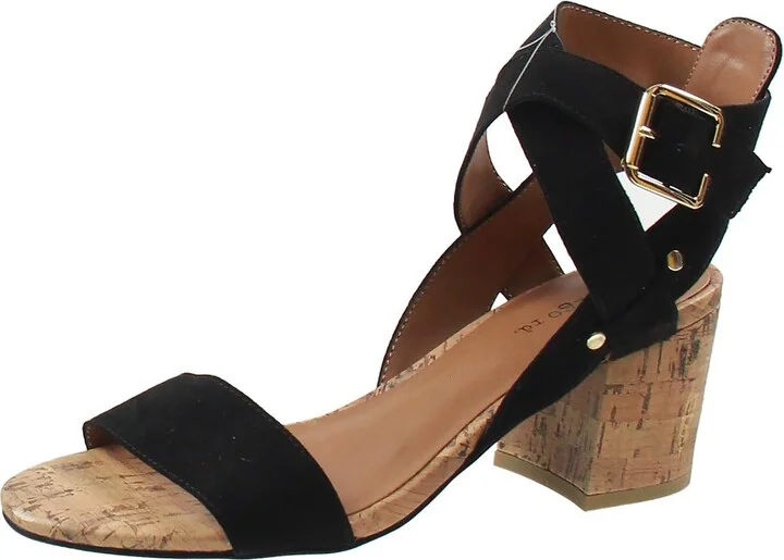 Elea Womens Faux Suede Strappy Heels