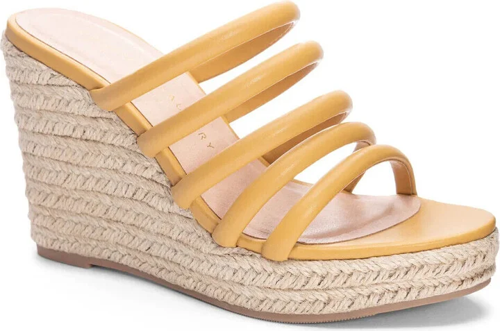 Eleana Sandal Women's US 8 Yellow Wedge Heel Espadrille KHD735