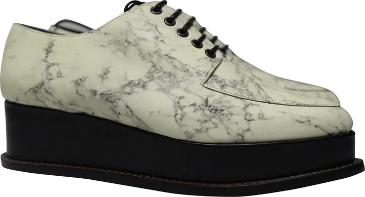 Eleanora Platform Oxfords in Marble Print Leather