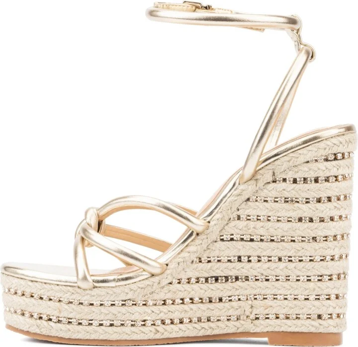 Electra Women's Rhinestone Embedded Wedge Sandals - Image 4
