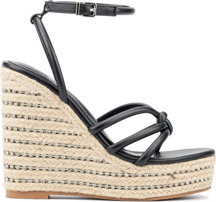 Electra Women's Rhinestone Embedded Wedge Sandals - Image 6
