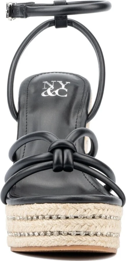 Electra Women's Rhinestone Embedded Wedge Sandals - Image 7