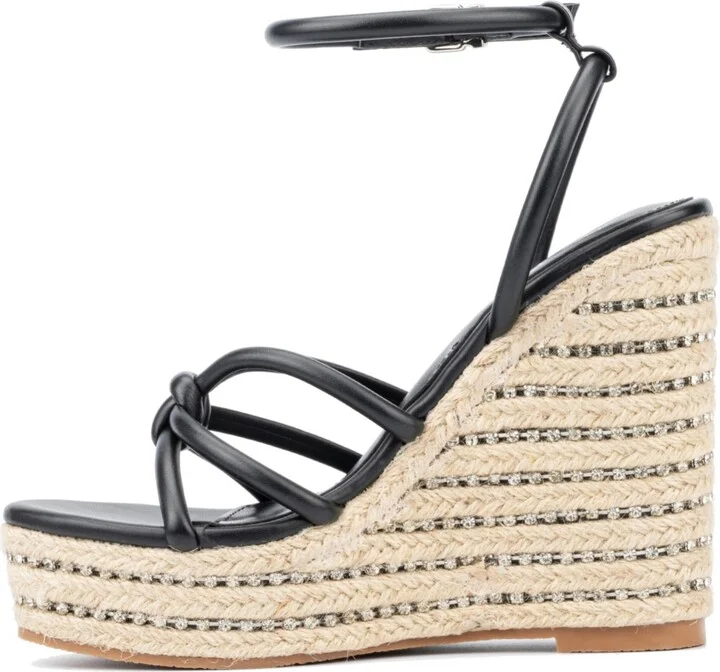 Electra Women's Rhinestone Embedded Wedge Sandals - Image 8